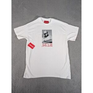 4Hunnid Slim Shirt Mens Large White Rap Tee Limited‎ Edition Hip Hop Graphic New